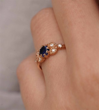 Mavi Vintage Yüzük