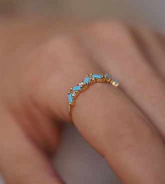 Zikzak Firuze Yüzük