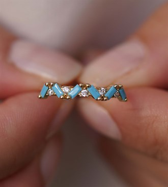 Zikzak Firuze Yüzük