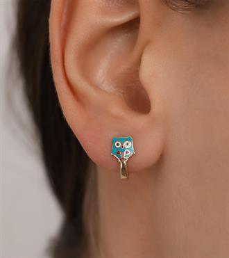 Mineli Baykuş Çocuk Küpe