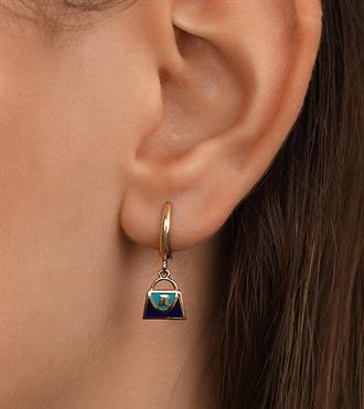 Mineli Çanta Sallantılı Küpe