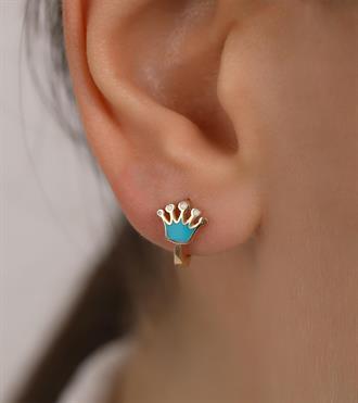 Mineli Taç Çocuk Küpe