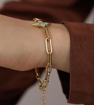 Mineli Yonca Dokulu Ataç Bileklik