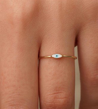 Beyaz Mini Göz Yüzük