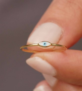 Beyaz Mini Göz Yüzük