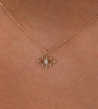 Mini Taşlı Kirpik Kolye