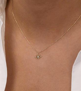 Mini Taşlı Kirpik Kolye