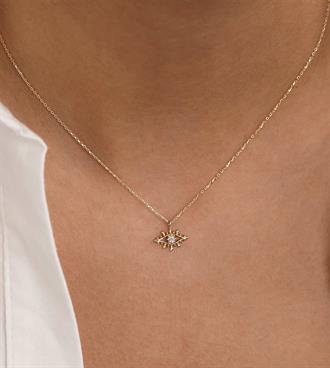 Mini Taşlı Kirpik Kolye