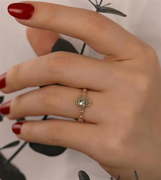 Mint Taşlı Vintage Yüzük