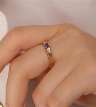 Mor Bagetli Pul Yüzük