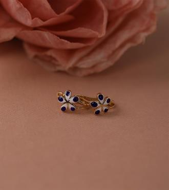 Mor Benekli Çiçek Çocuk Küpe