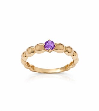 Mor Taşlı Top Yüzük