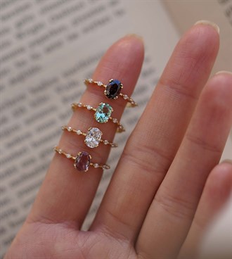 Mürdüm Taşlı Prenses Yüzük