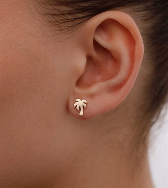 Palmiye Vidalı Küpe