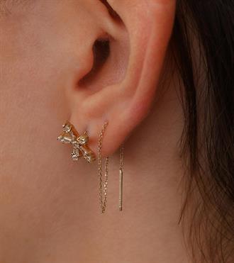 Papatya Zincirli Küpe