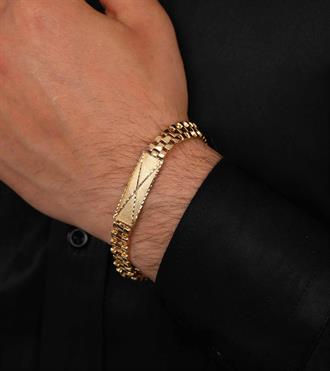 Plakalı Kordon Erkek Bileklik