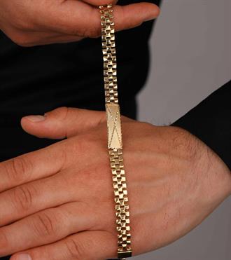 Plakalı Kordon Erkek Bileklik