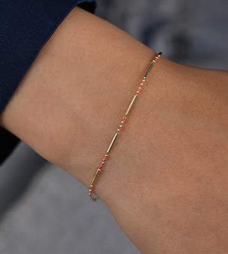 Renkli Mineli Çubuk Bileklik