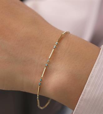 Renkli Mineli Çubuk Bileklik