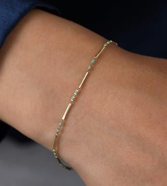 Renkli Mineli Çubuk Bileklik