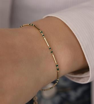 Renkli Mineli Çubuk Bileklik