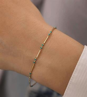 Renkli Mineli Çubuk Bileklik