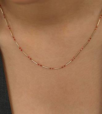 Renkli Mineli Çubuk Kolye