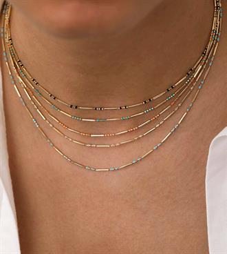 Renkli Mineli Çubuk Kolye