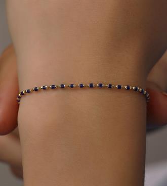 Renkli Mineli Silindir Bileklik