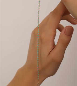 Renkli Mineli Silindir Bileklik