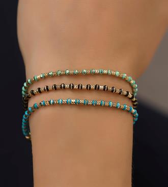 Renkli Mineli Toplu Bileklik