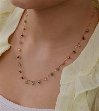 Renkli Taşlı Çingene Kolye