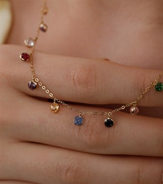 Renkli Taşlı Çingene Kolye