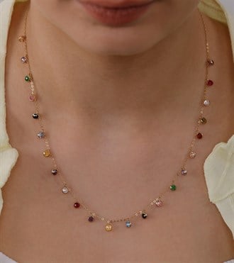 Renkli Taşlı Çingene Kolye