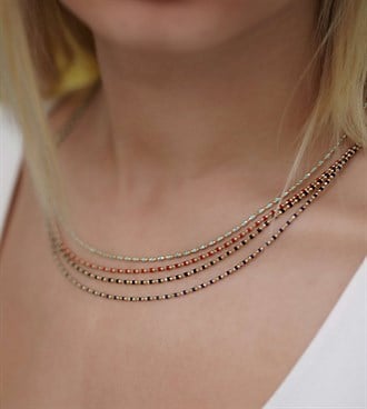 Renkli Mineli Silindir Kolye