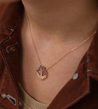 Rose Hayat Ağacı Kolye