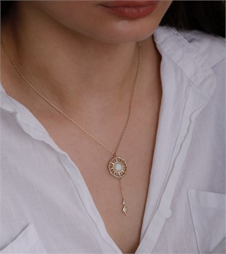 Sarkıtlı Opal Güneş Kolye