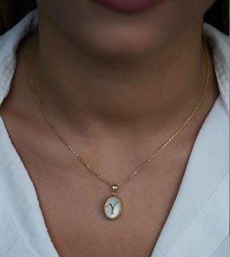 Sedefli Harf Kolye Ucu