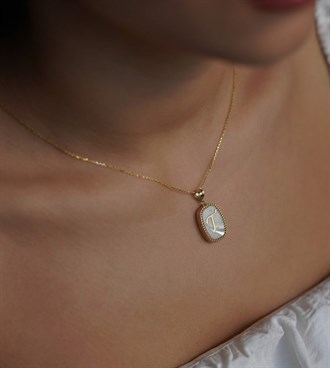 Sedefli Harf Kolye Ucu