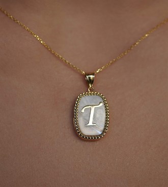 Sedefli Harf Kolye Ucu