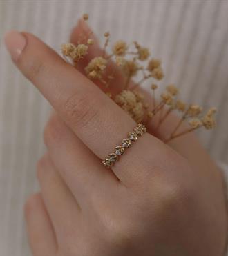 Sıralı Lale Yüzük-M