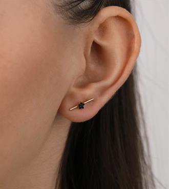 Siyah Yıldızlı Çubuk Küpe