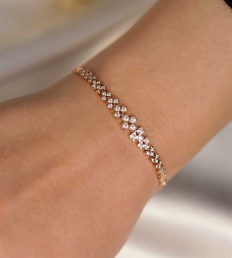 Süzme Taşlı Bileklik-Rose