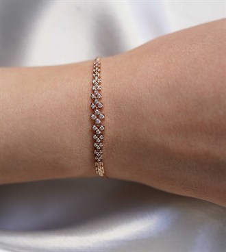 Süzme Taşlı Bileklik-Rose