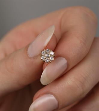 Taşlı Çiçek Piercing
