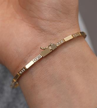 Taşlı Çubuk Sıralı Bileklik