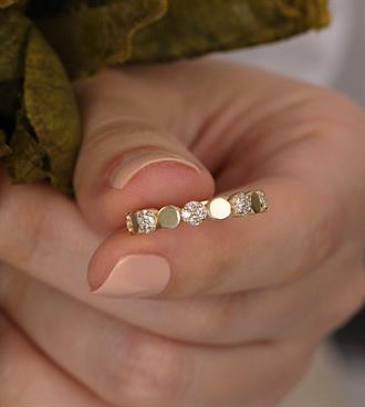 Taşlı Daire Dizilim Yüzük