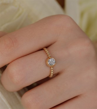 Taşlı Daire Top Top Yüzük