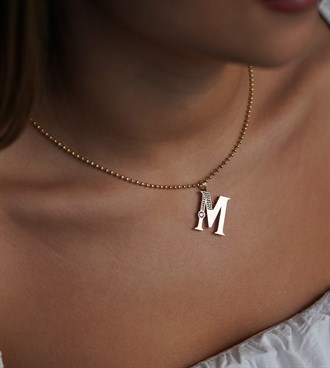 Taşlı Harf Kolye Ucu