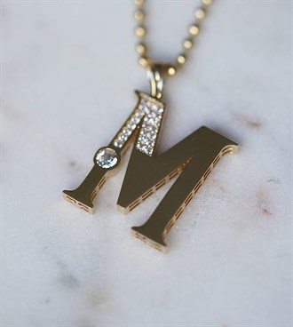 Taşlı Harf Kolye Ucu